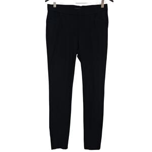 Eileen Fisher Black Ankle Pants Stretch Slim Pull-On Zip Hem Size S